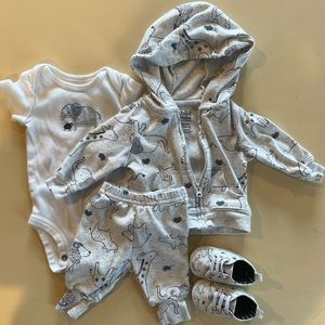 Newborn grey elephant 4 piece outfit